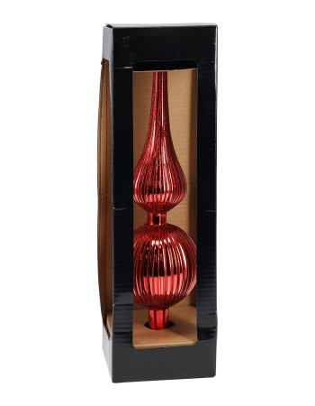 Eglutės viršūnė ABR825630, stiklas, raudona, 305 mm