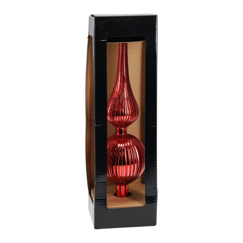 Eglutės viršūnė ABR825630, stiklas, raudona, 305 mm