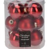 Eglutės žaisliukai ARB103520, stiklas, 12 vnt., raudoni, 60 mm