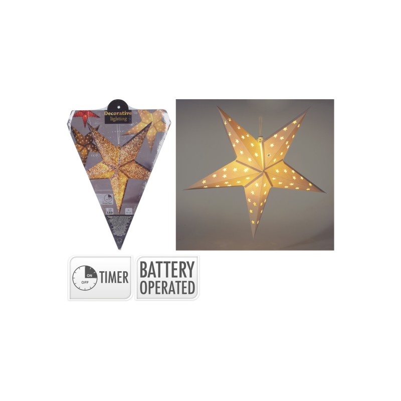 Popierinė LED žvaigždė AX5302830, 600 mm, balta, 10 LED