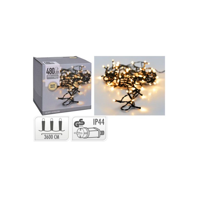 LED girlianda AX7401060, 35,9 m, 480 LED, šiltai balta