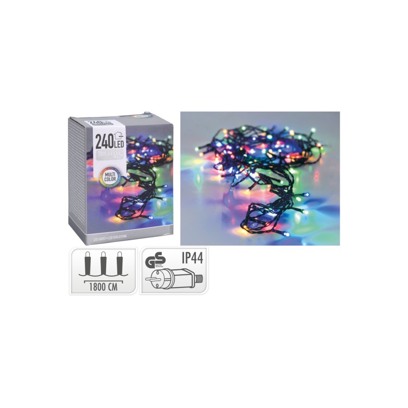 LED girlianda AX7402040, 17,9 m, 240 LED, įvairiaspalvė