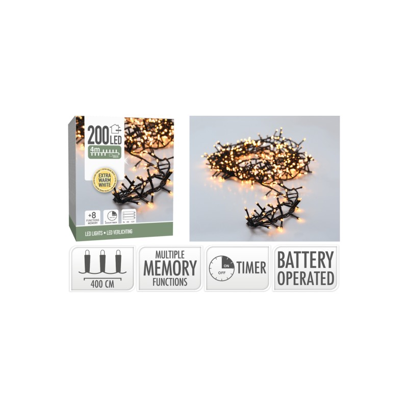 LED girlianda AX7417730, 4m, 200 LED, šiltai balta
