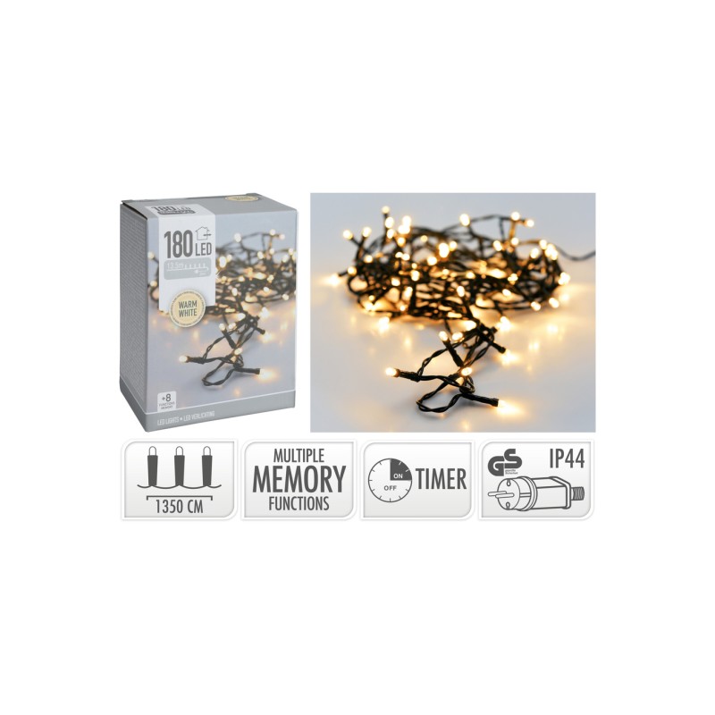 LED girlianda AX7451130, 13,4 m, 180 LED, šiltai balta