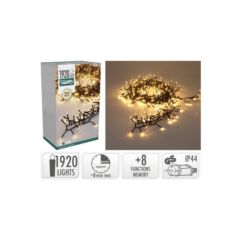 LED girlianda AX9560170, 24,9 m, 1920 LED, šiltai balta