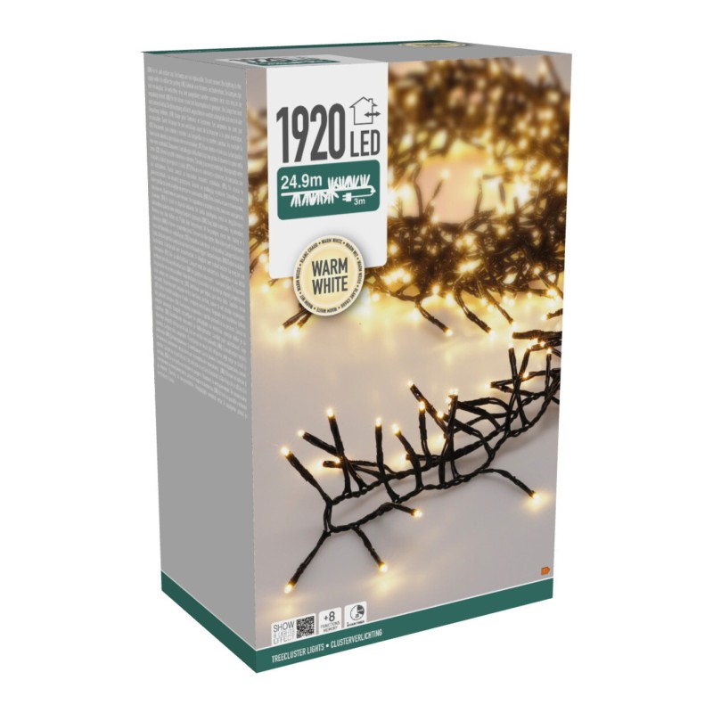 LED girlianda AX9560170, 24,9 m, 1920 LED, šiltai balta