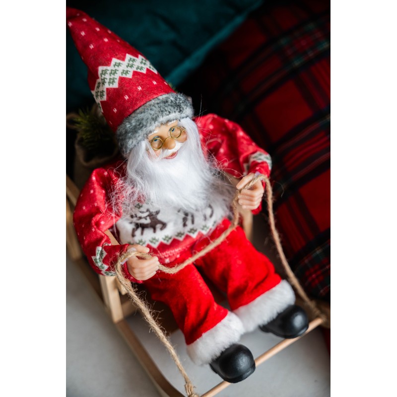 Kalėdinė dekoracija Senelis rogėse, 25 cm