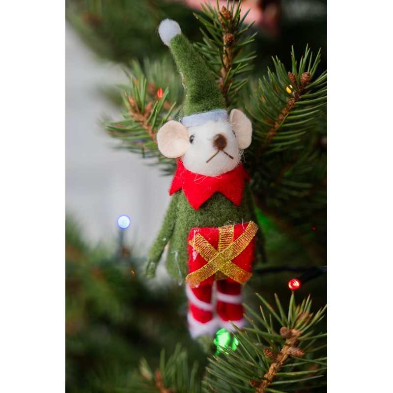 Kalėdinė dekoracija pakabinamas Peliukas, 11 cm