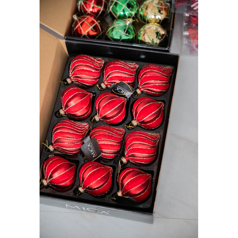 Eglutės žaisliukas raudonas 1179909, 8 cm, 12vnt