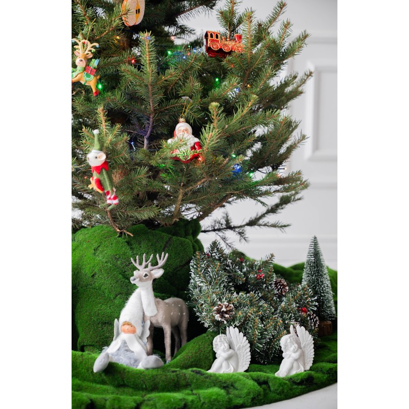 Kalėdinė dekoracija mergaitė angelas, 40 cm, sidabrinė spalva