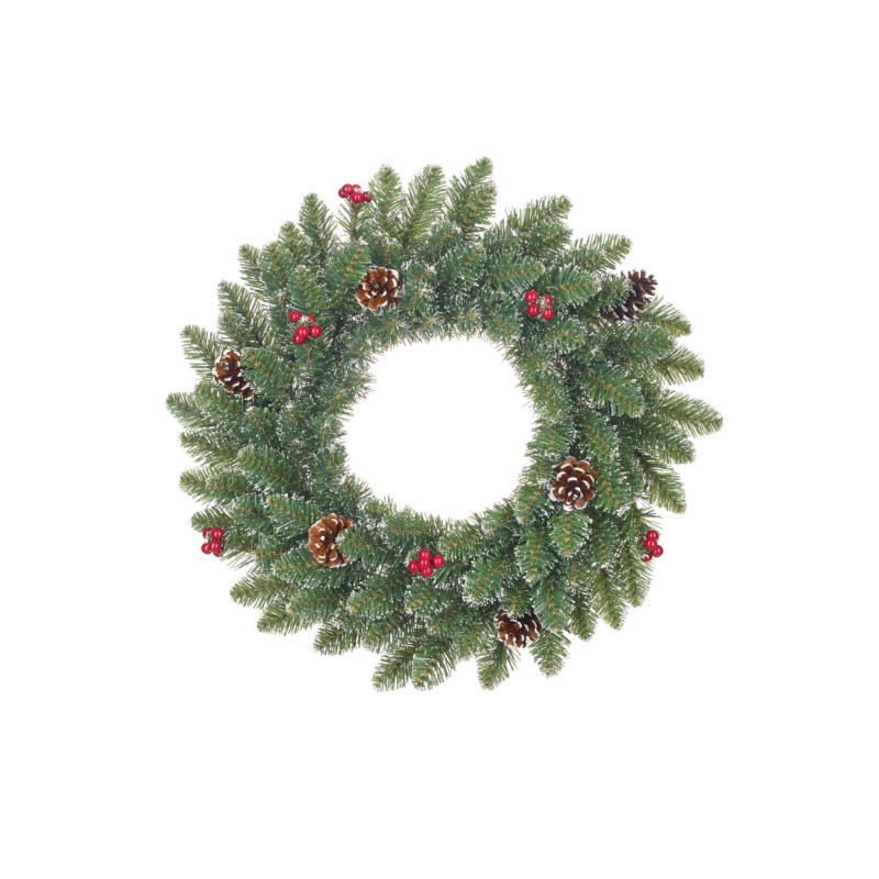 Kalėdinis vainikas apsnigtas, 45 cm