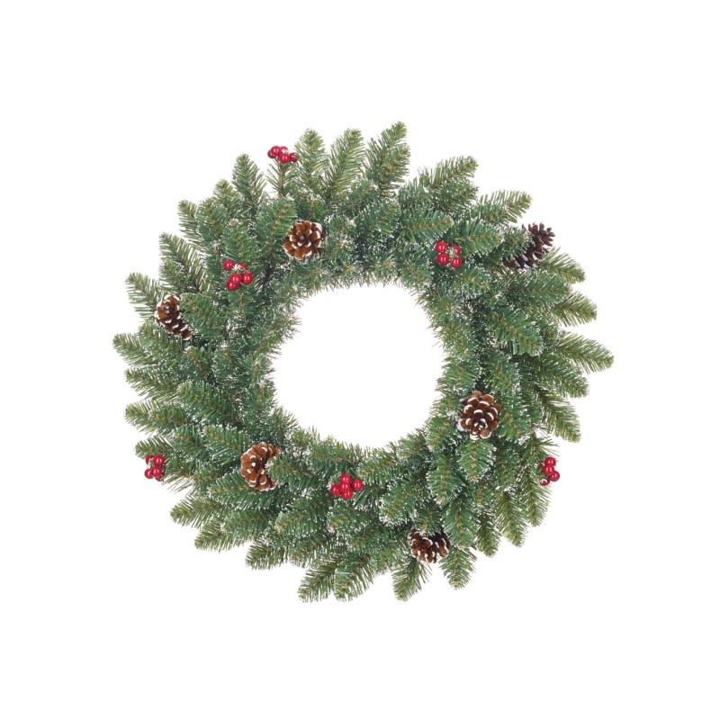 Kalėdinis vainikas apsnigtas, 60 cm