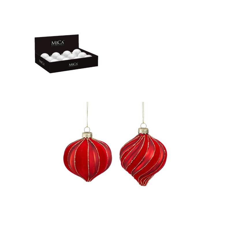 Eglutės žaisliukas raudonas 1179909, 8 cm, 12vnt