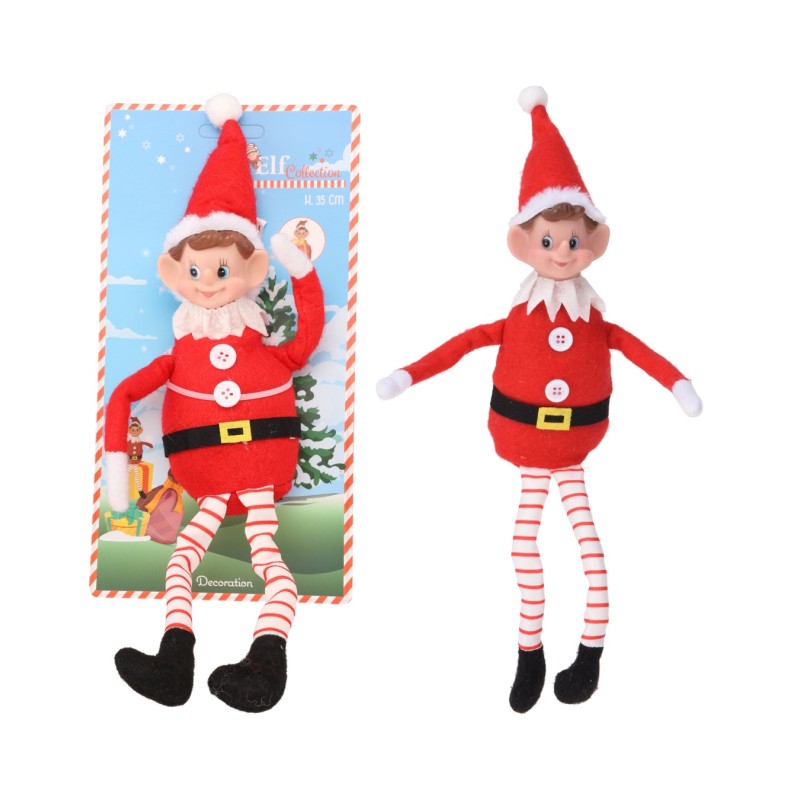 Kalėdinė dekoracija Elfas ant lentynos, 35 cm