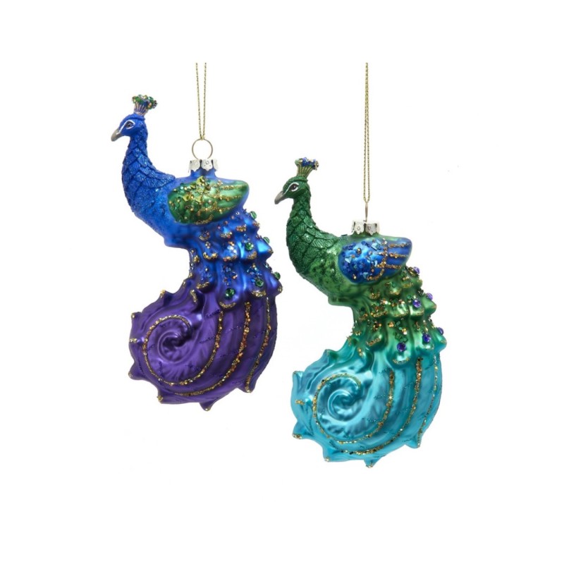 Eglutės žaisliukas Povas T3672, 15 cm, stiklas